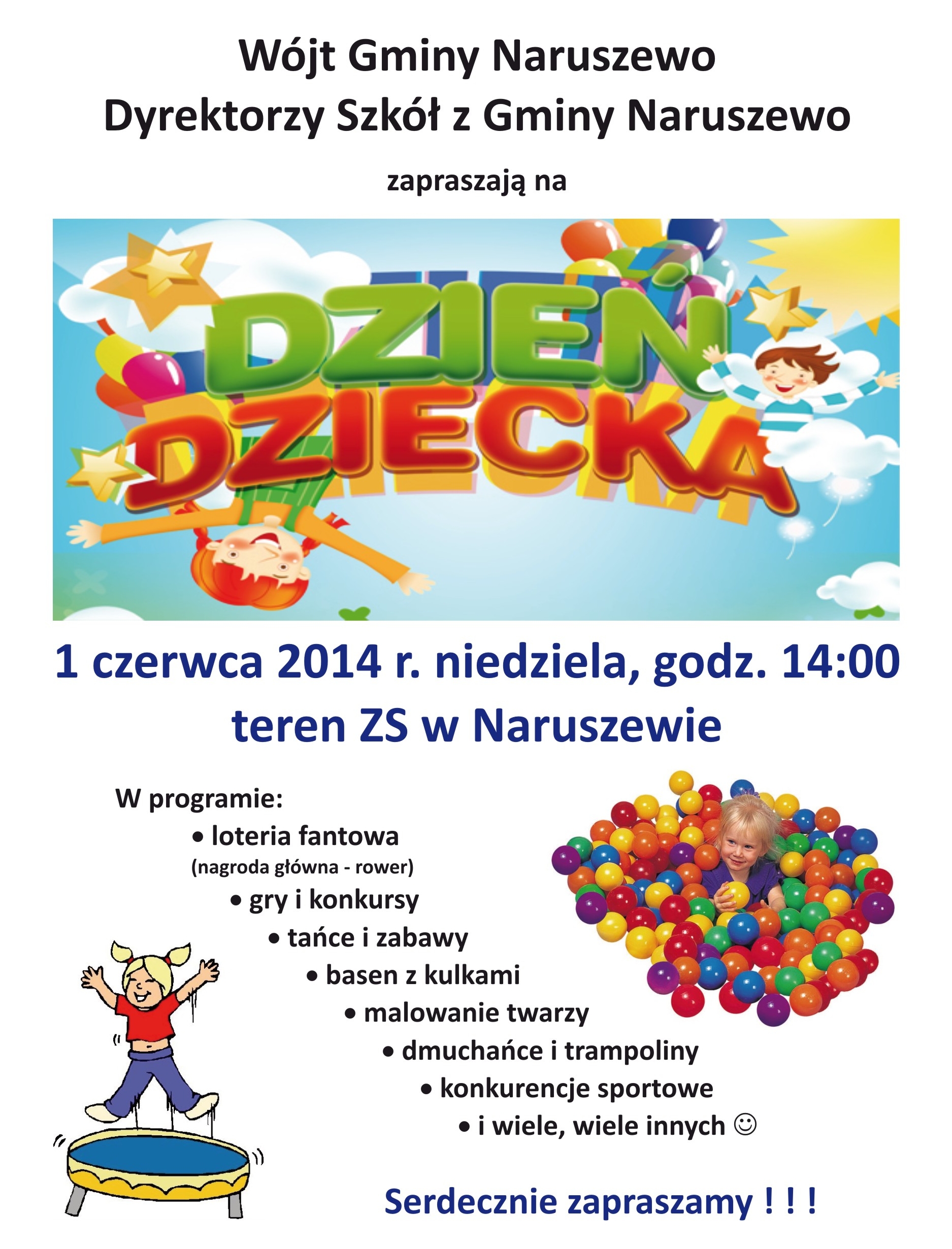 Naruszewo - Zaproszenie na Dzień Dziecka - 01 czerwca 2014 roku